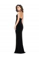 Halter Neck Wide Straps Long Velvet Evening Dress with Side Split